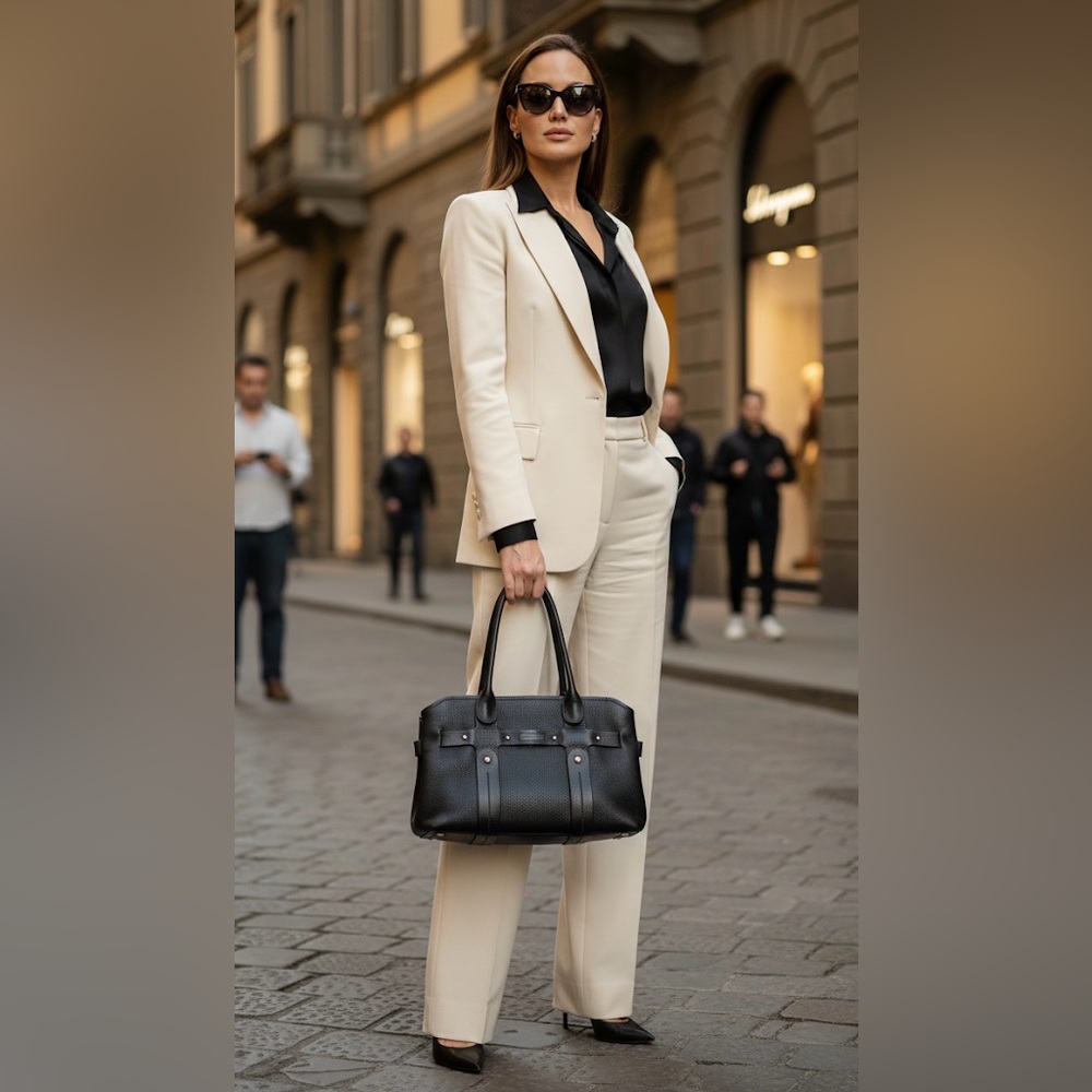 Salvatore Ferragamo Black Leather Tote